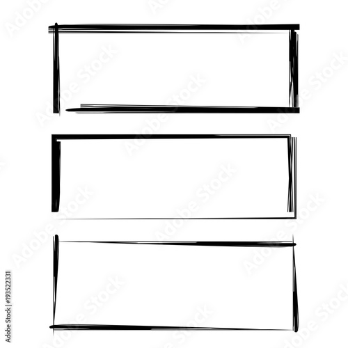 black blank rectangle frame set