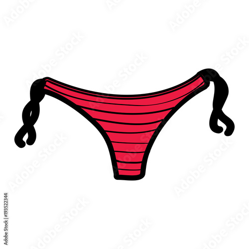 swimming panties underwear summer clothes fashion vector illustration