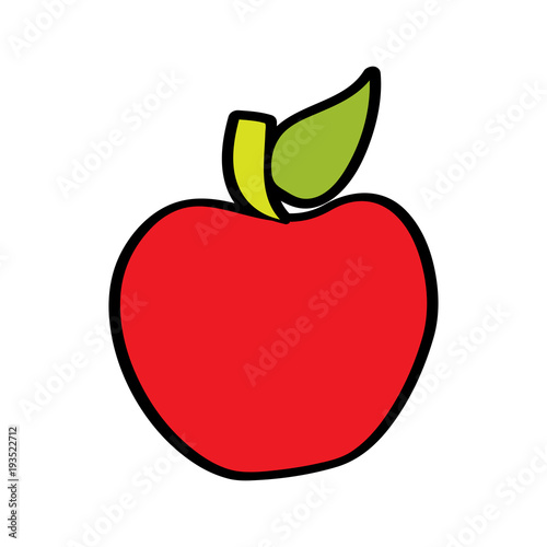 red fruit tasty apple delicious food vector illustration