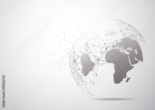 Global network connection. World map point and line composition concept of global business. Vector Illustration