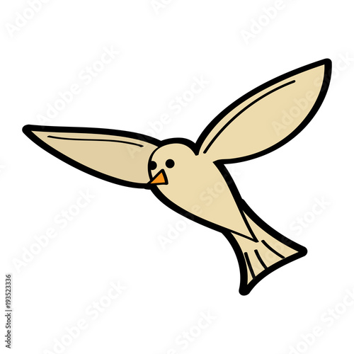 flying sea white bird seagull animal vector illustration