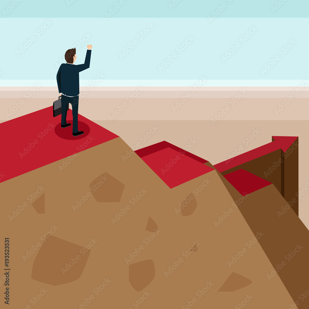 businessman looking path of success