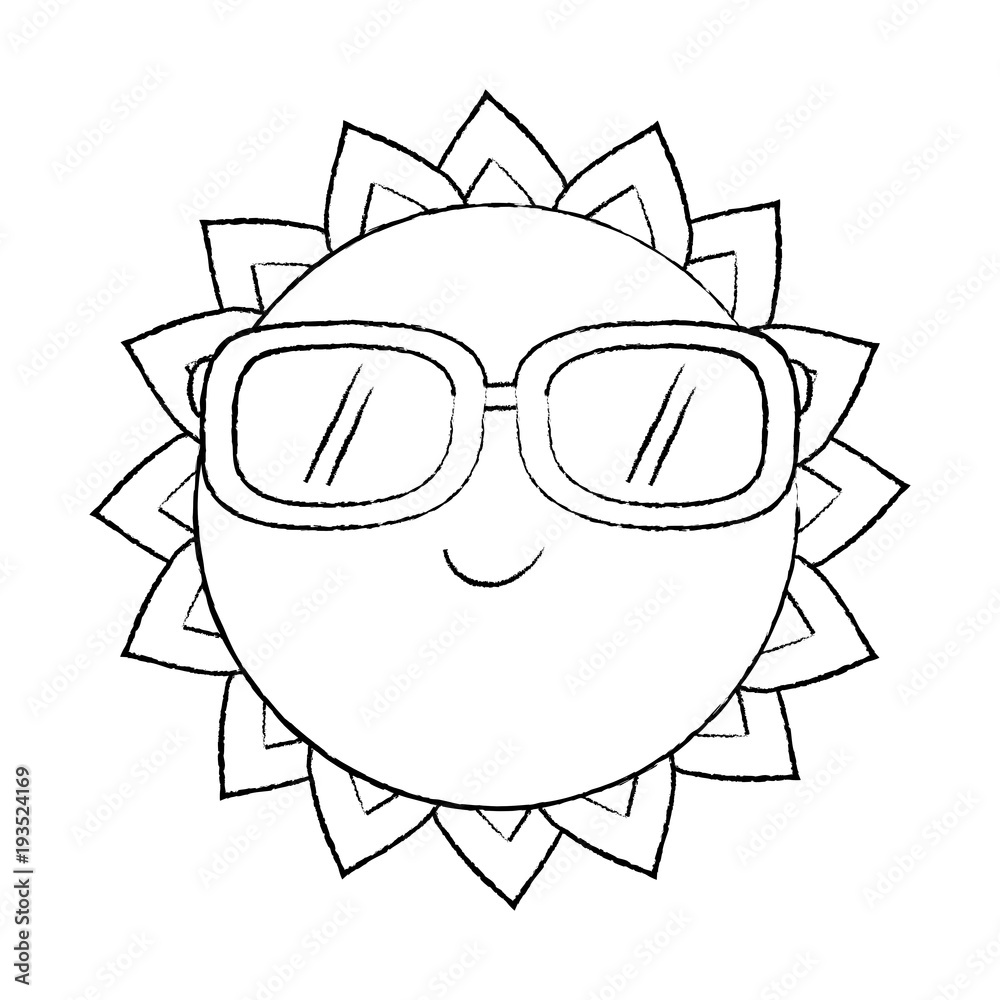 Summer Sun Face with sunglasses vector icon. filled flat sign for mobile  concept and web design. sun with glasses emoji solid icon. Symbol, logo  illustration. Pixel perfect vector graphics Stock Vector |
