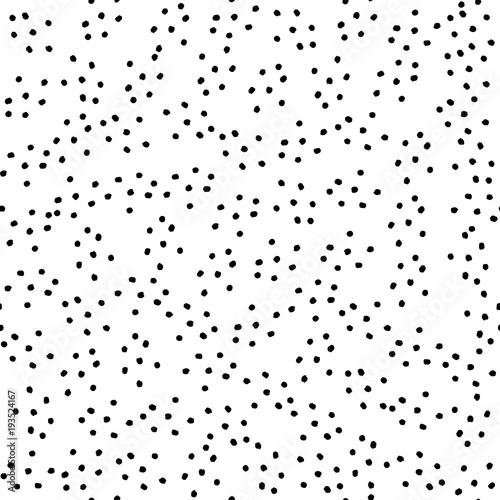 Hand Drawn Black and White Seamless Grunge Dust Messy Pattern With Ink Doodles. Circles  Spots and Dots Endless Textures