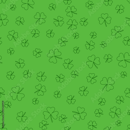 green shamrocks background. vector seamless pattern. patrick background. St. Patrick s Day. Vector illustration
