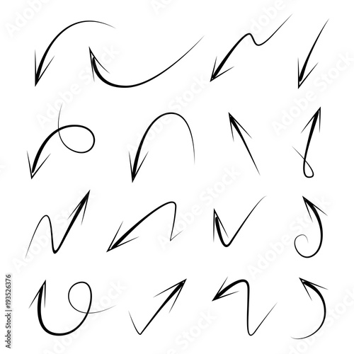 thin line sketch arrows