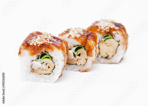 Sushi isolated on white background 