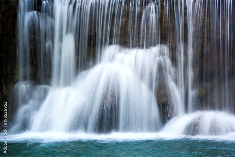 Beautiful waterfall with silky smooth water Beautiful waterfall with silky smooth water