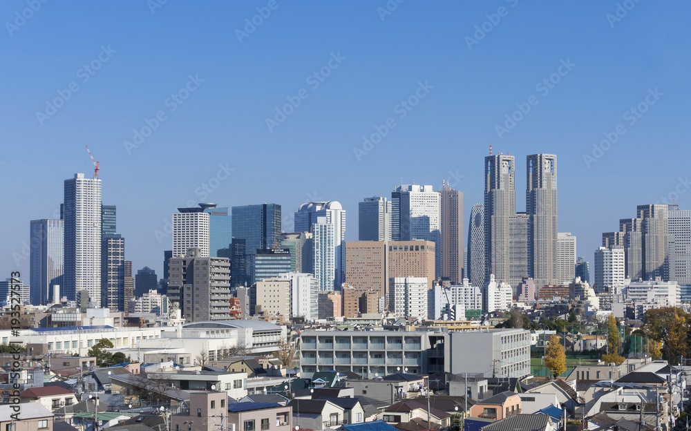 東京風景　新宿高層ビル群