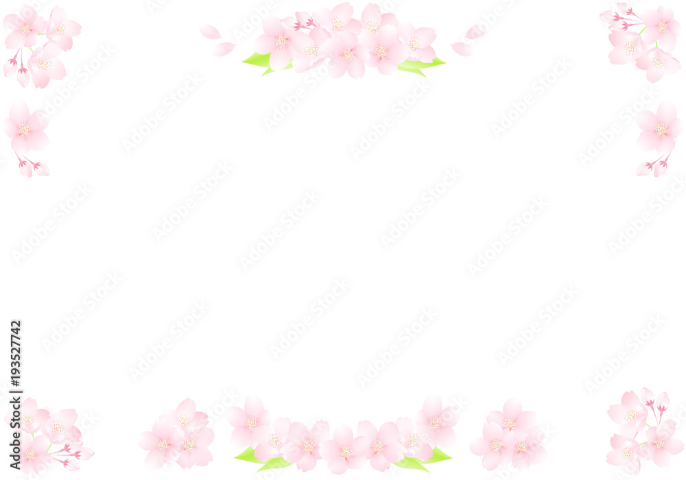 桜の装飾　コーナーフレーム