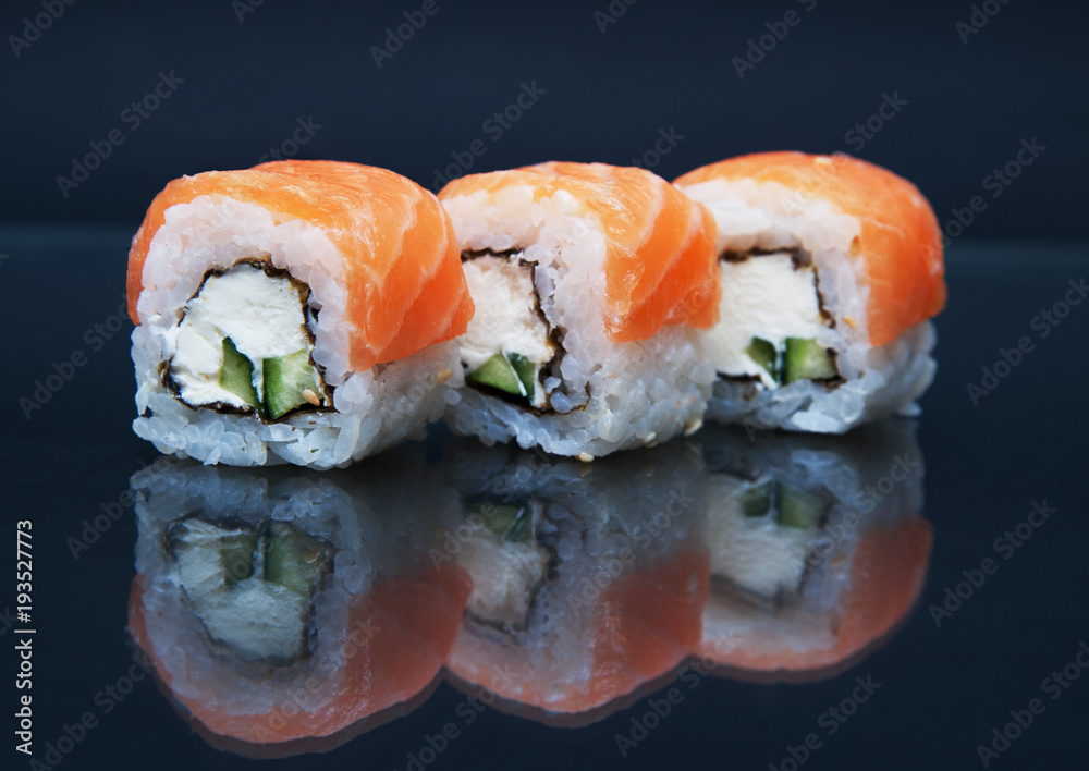 Sushi on black baclground

