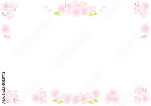 桜の装飾 コーナーフレーム