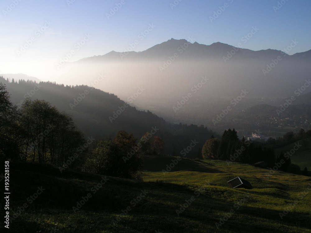 Herbststimmung Alpen Wetterstein Garmisch