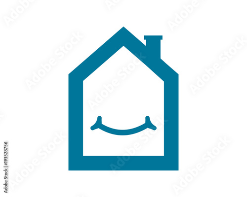 happy house housing home residence residential real estate image vector icon