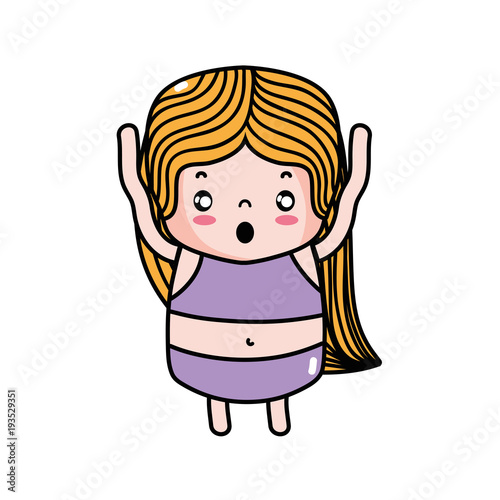 girl wth long hair and scared face