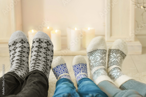 Family relaxing at home on ...