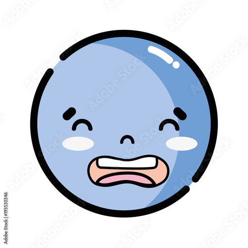 kawaii head with cute disgusted face