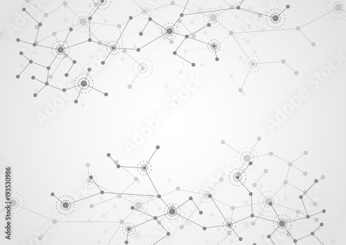 Abstract connecting dots and lines molecule background. Connection science compounds  medical  technology or scientific concept background. Vector illustration