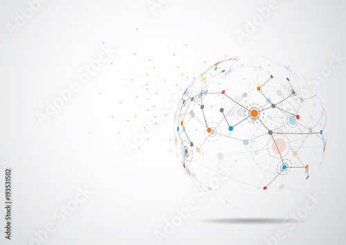 Global network connection. World map point and line composition concept of global business. Vector Illustration