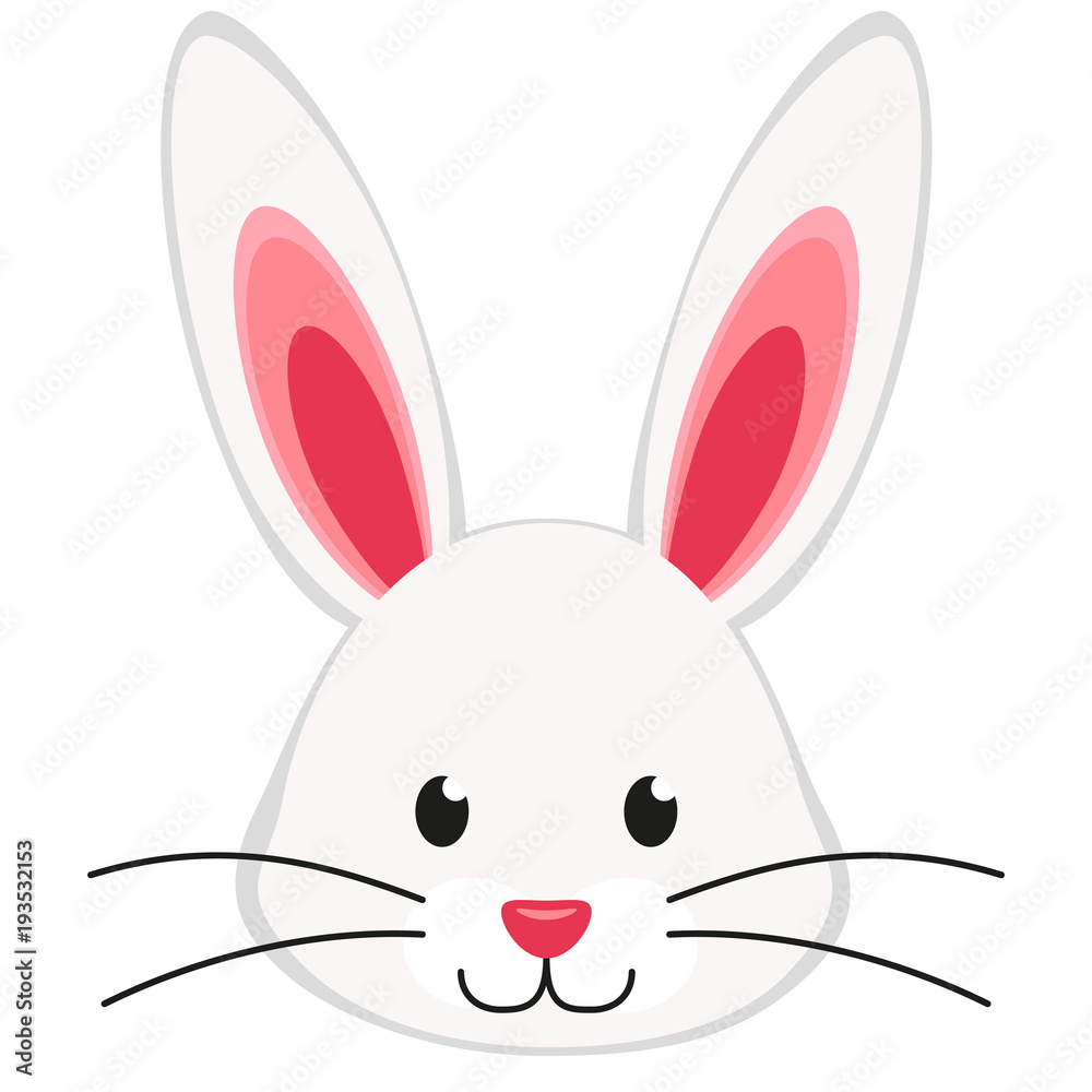 Cartoon rabbit bunny face icon poster. Stock Vector | Adobe Stock