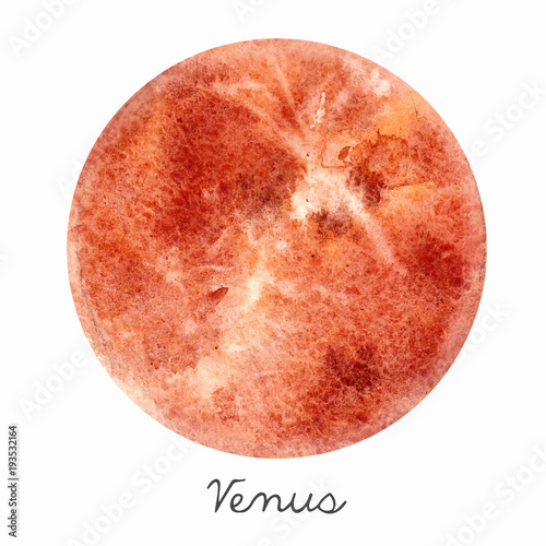 Watercolor Venus planet vector illustration