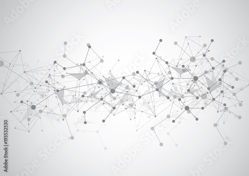 Abstract Polygonal Space Background with Connecting Dots and Lines. Vector Illustration