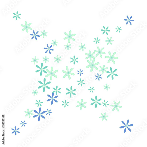 Cute Floral Pattern with Simple Small Flowers for Greeting Card or Poster. Naive Daisy Flowers in Primitive Style. Vector Background for Spring or Summer Design.