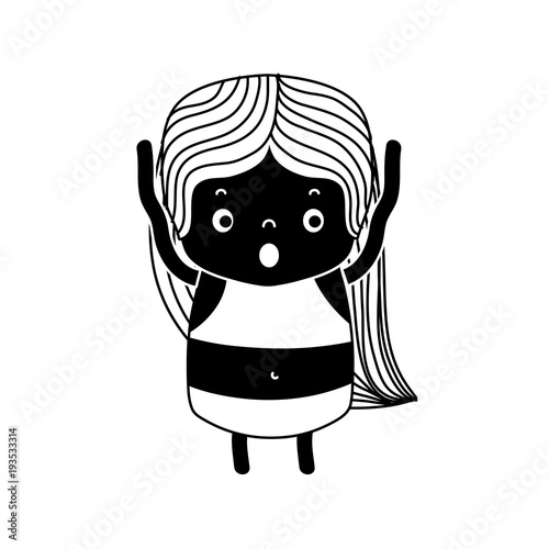 contour girl wth long hair and scared face