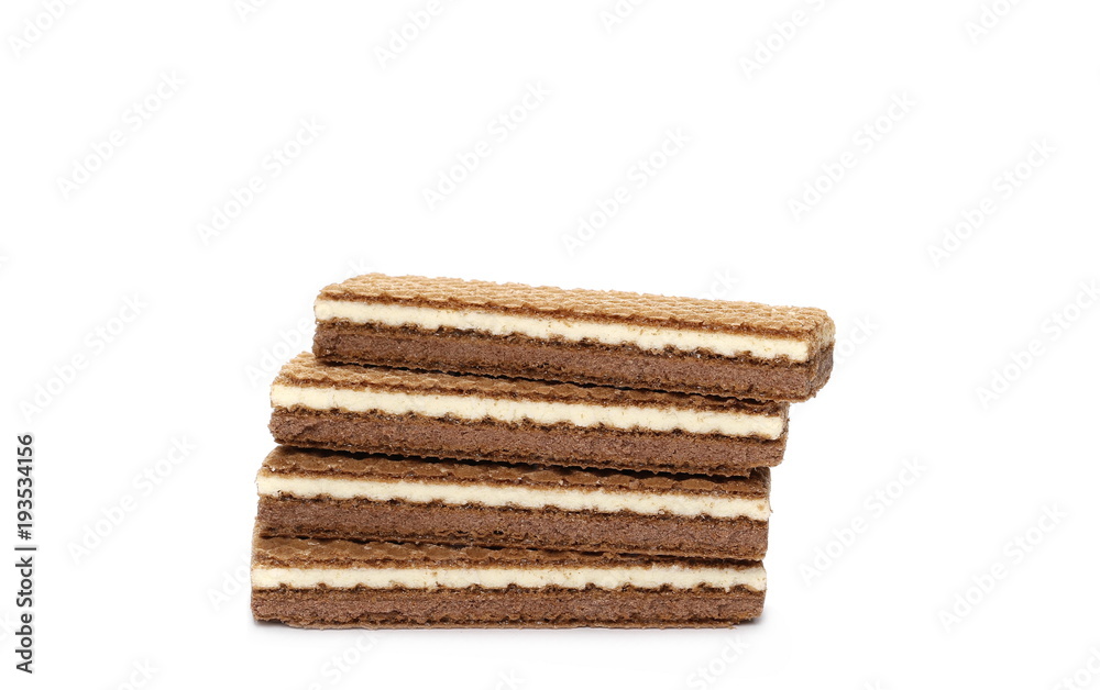 Chocolate wafers isolated on white background Chocolate wafers isolated on white background
