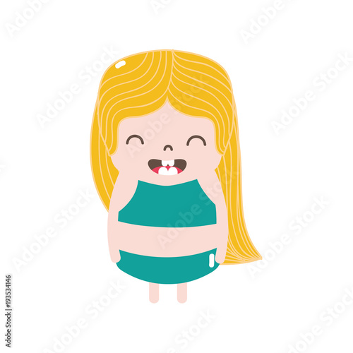 full color girl wth long hair and smile face