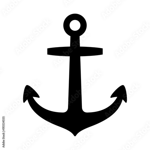 Fototapeta Anchor vector logo icon helm Nautical maritime boat illustration symbol