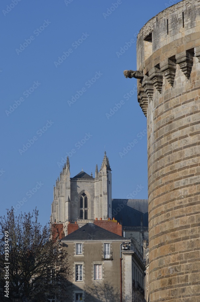 Fototapeta premium Cathédrale et château de Nantes, France
