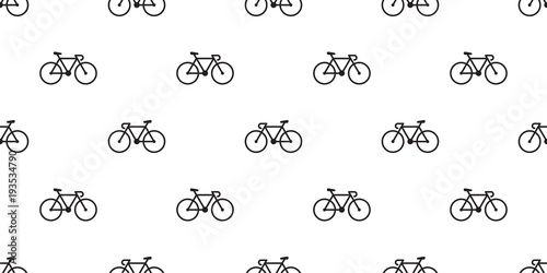 bicycle Seamless Pattern vector cycling isolated wallpaper vintage background