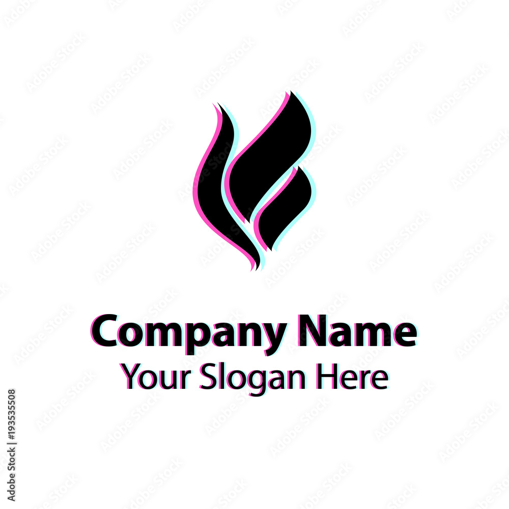 Abstract logo design with glitch effect on white background, Abstract graphic icon, logo design template, symbol for company