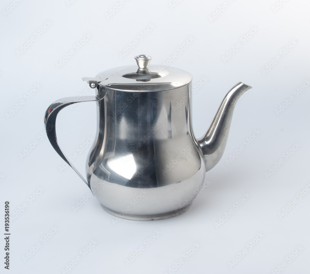 Fototapeta premium tea pots or stainless steel tea pots on the background.