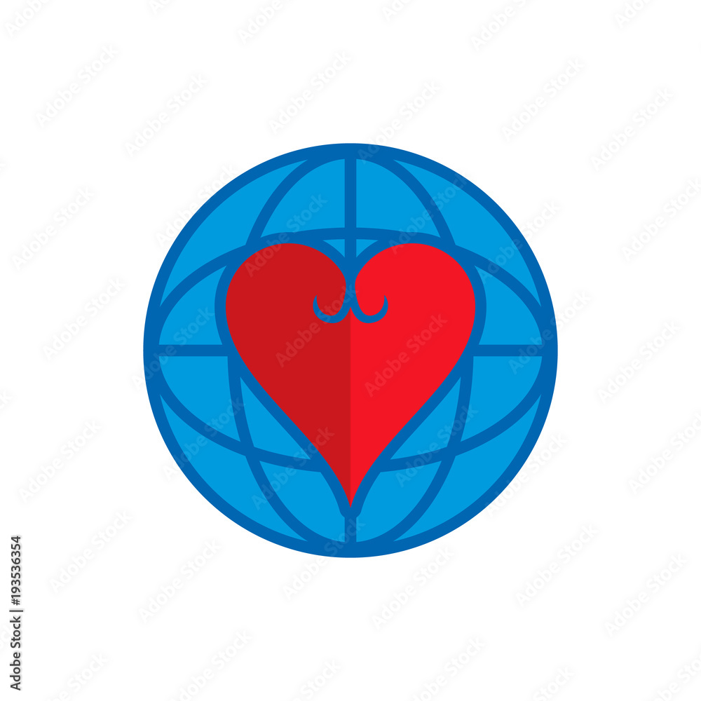 Love World Logo Icon Design Love World Logo Icon Design