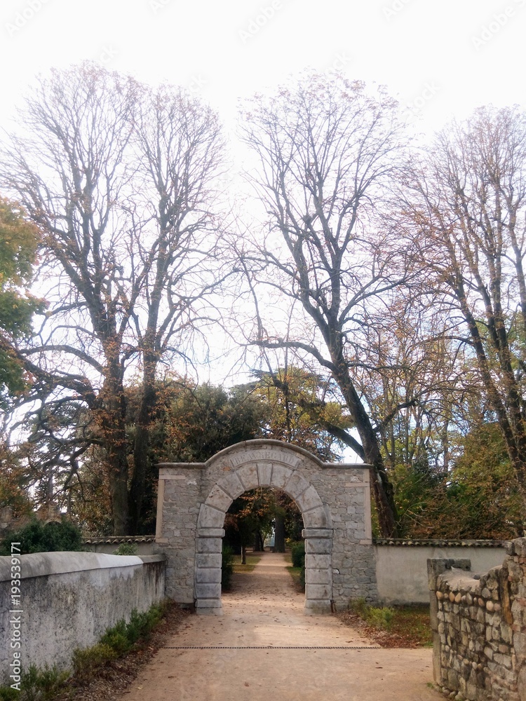 entrance of Beauregard park, St Genis Laval, France