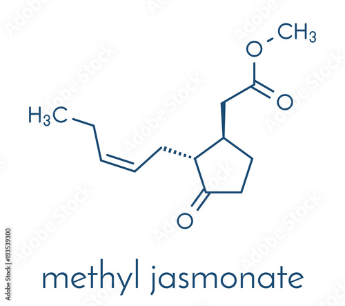 Methyl jasmonate plant stress signal molecule. Skeletal formula.