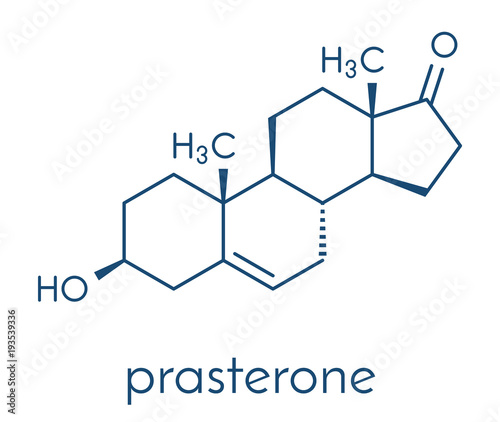 Prasterone (dehydroepiandrosterone, DHEA) drug molecule. Skeletal formula.