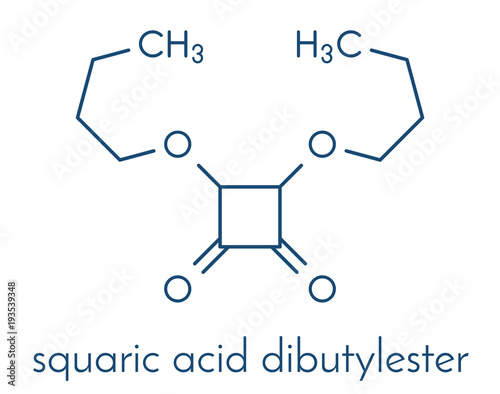 Squaric acid dibutyl ester drug molecule. Skeletal formula.