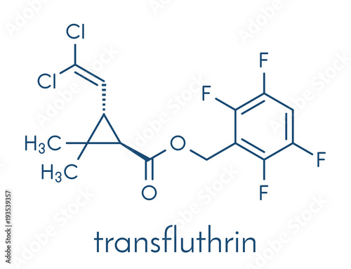Transfluthrin insecticide molecule. Skeletal formula.