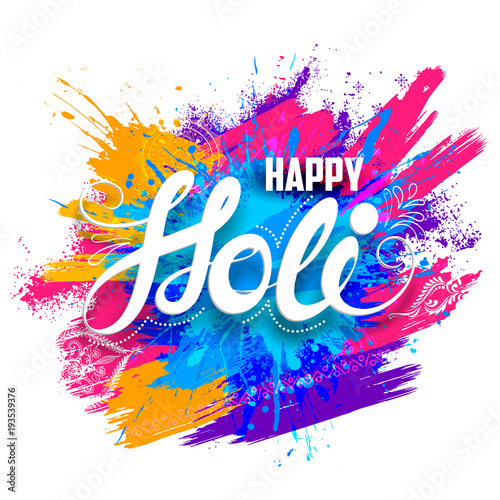 Happy Holi background for color festival of India celebration greetings