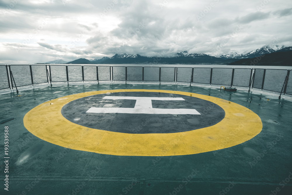 Obraz premium Helideck of Expedition Vessel