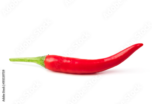 red spicy chili pepper isolated on white background.
