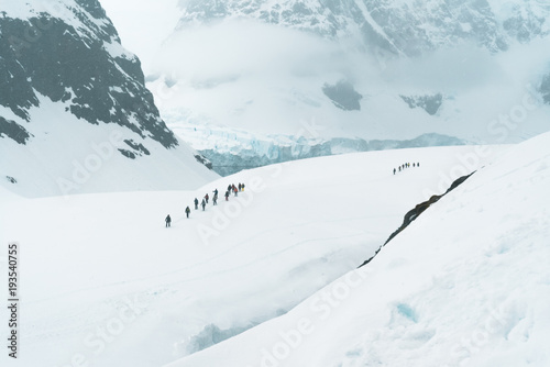 Mountaineering Group exploring the Landscape - Antarctica