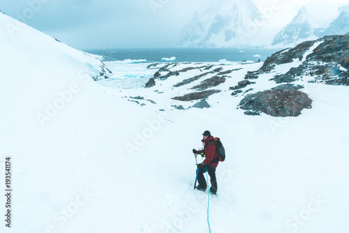 Mountaineer on the Glacier - Antarctica