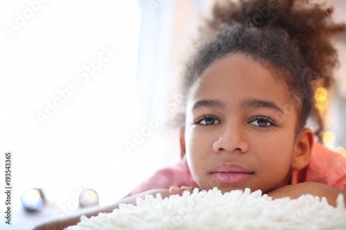 Cute African American girl ...