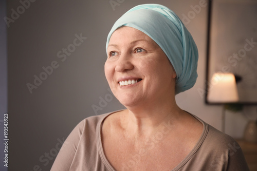 Mature woman with cancer in...
