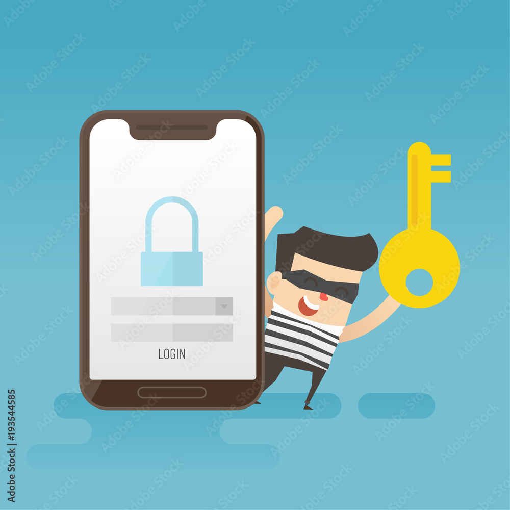 concept of smartphone security, Hacker. Business Concept Illustration. concept of smartphone security, Hacker. Business Concept Illustration.