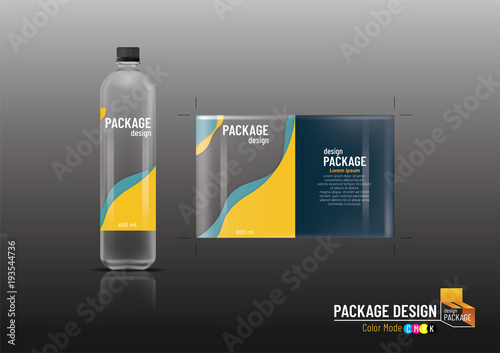 Labels & bottles for drinks, package design, mock up, Vector illustration